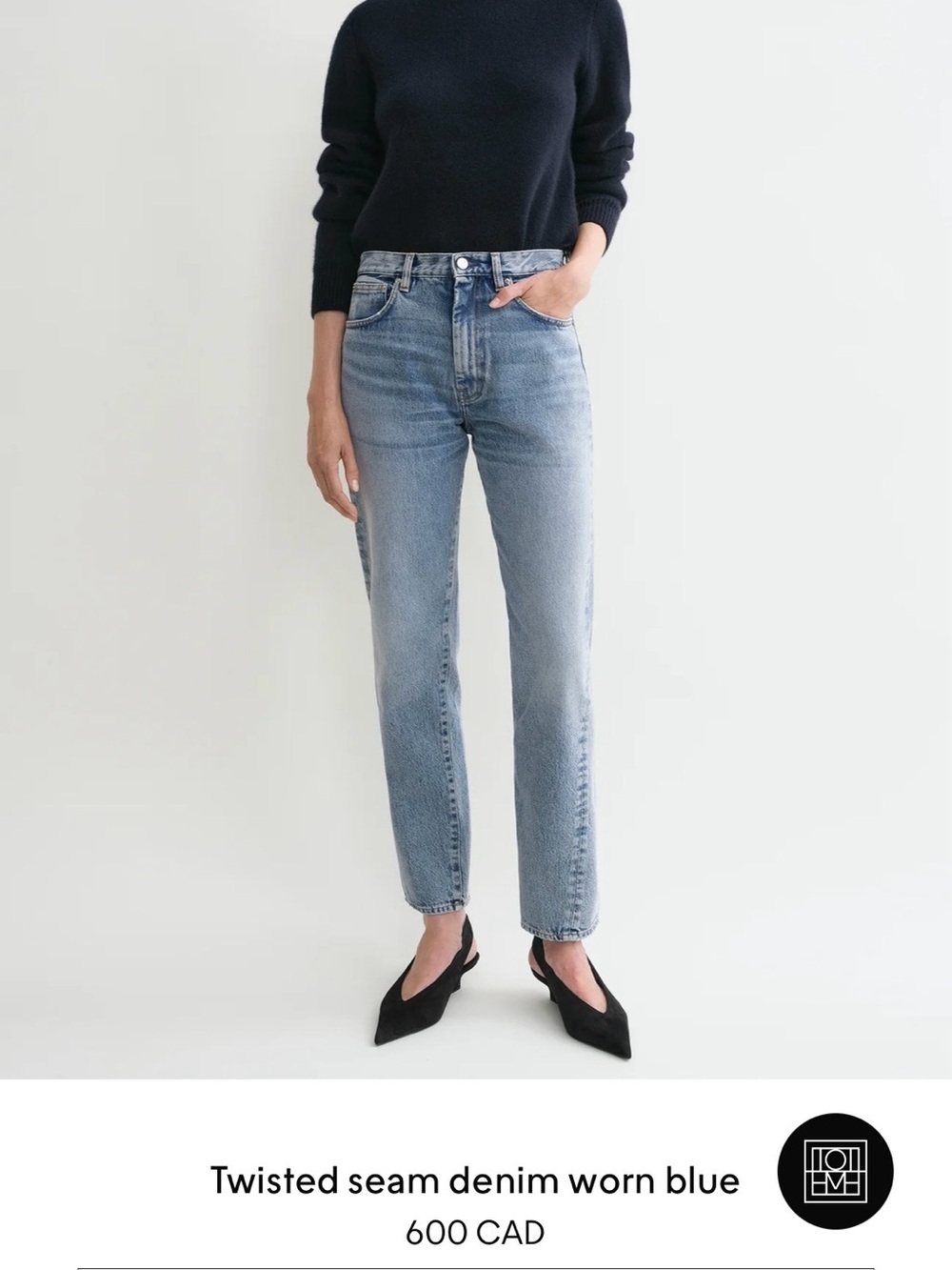 Toteme Light Blue Ankle Crop Jeans